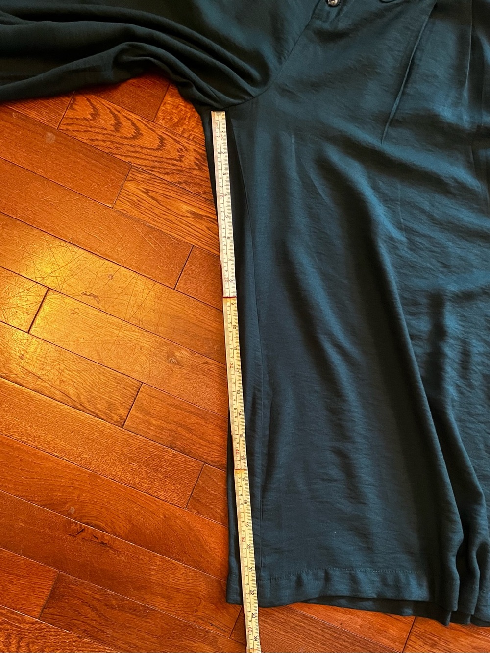 Anthropologie Wide-Leg High-Waist Button Front Pants in Deep Teal - Picture 11 of 13